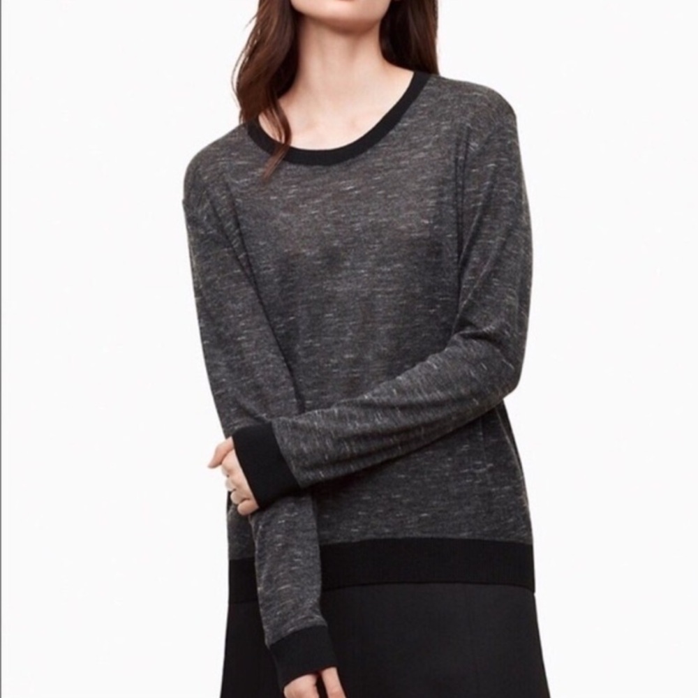 ARITZIA Wilfred Berri Pullover Crewneck Sweater dark Grey. Size small